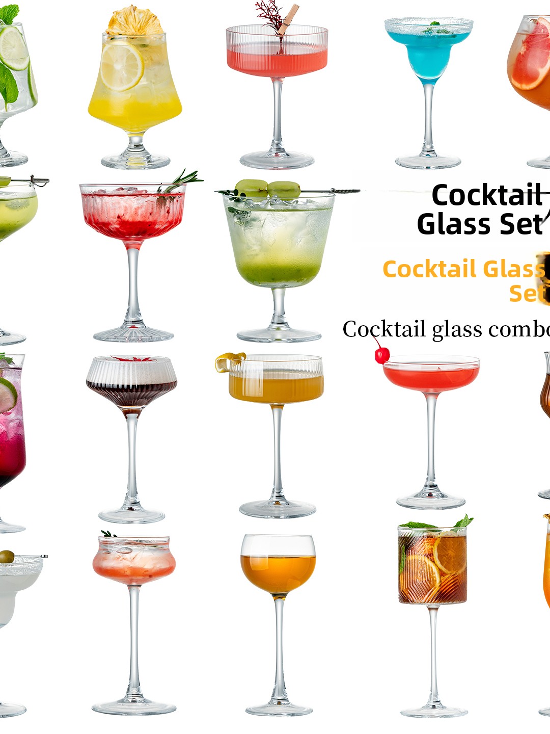 Crystal Wine Glass - Zestaw do koktajli z wysokiej jakości