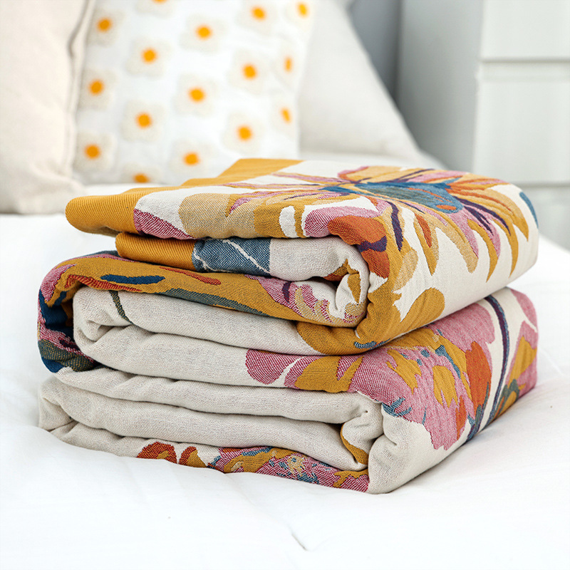 Cashmere Throw Blanket - Prosta bawełna koc muślinowy gaza narzutka